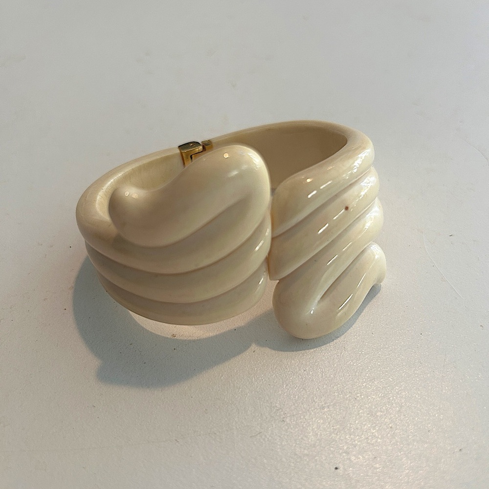 Plastic ivory cuff bracelet